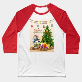 Cute mice install the Christmas star Baseball T-Shirt